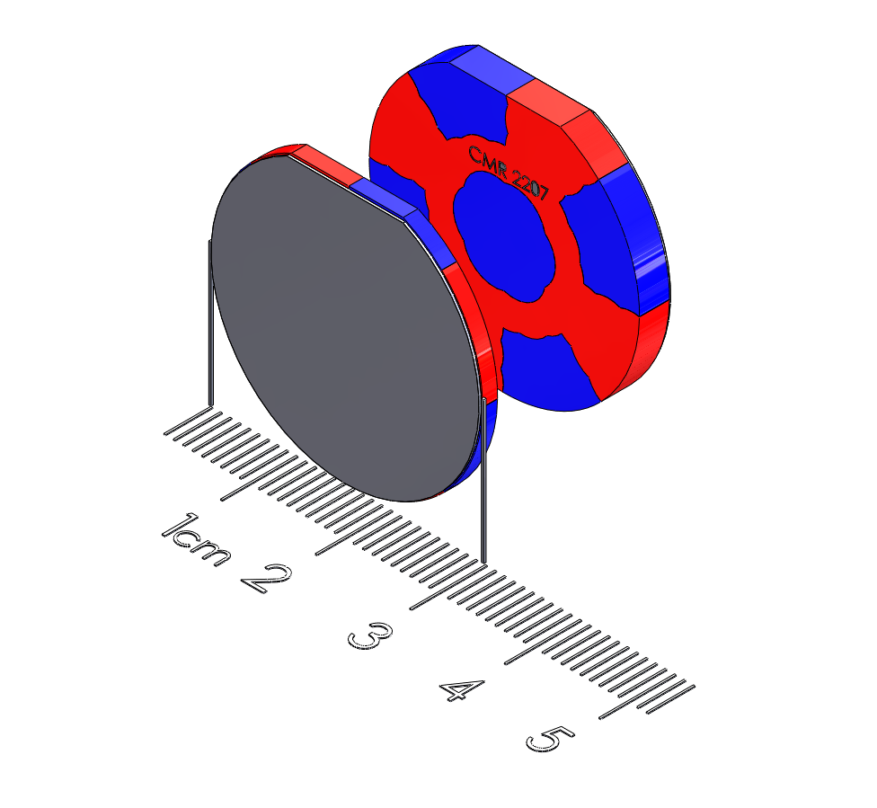 1002283 - Small Tablet Polymagnet pair, Twist/Release, 1.125" diameter