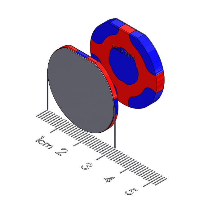 1002284 - Small Tablet Polymagnet pair, Portrait/Landscape, 1.125" diameter