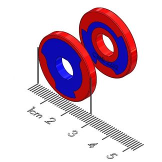 1002288 - Spring-Latch Polymagnet pair - keyed center hole - 1" diameter