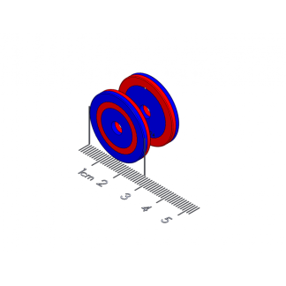 1002290 - Spring Polymagnet pair, Short Range Repel, 1" Ring
