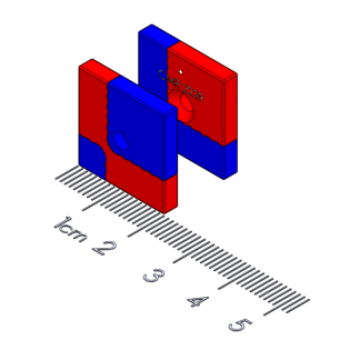 1002292 - Bi-directional Alignment Polymagnet Pair, #4 CTSK, 0.75" Square