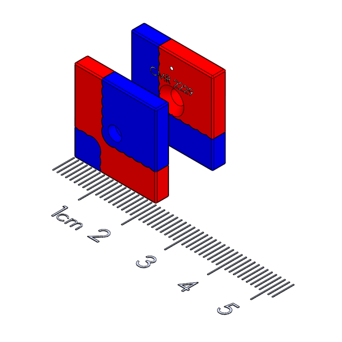 1002292 - Bi-directional Alignment Polymagnet Pair, #4 CTSK, 0.75" Square
