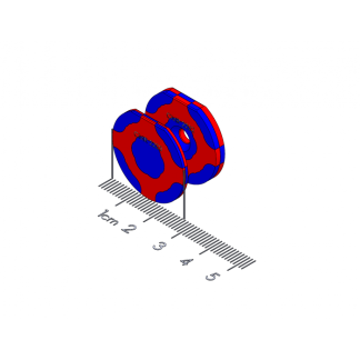 1002294 - Detent Polymagnet pair, 4-position (90-degree), #6 CTSK, 1" D-shape
