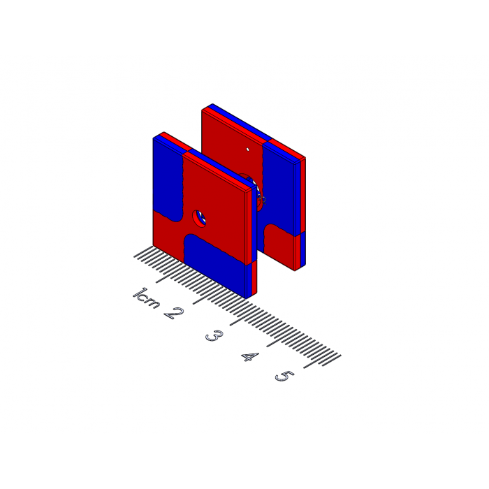 1002296 - Bi-directional Alignment Polymagnet pair, #6 CTSK, 1" square