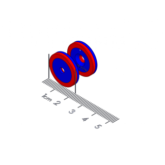 1002307 - Center Alignment Polymagnet pair, Long Range, #6 CTSK, 0.75" Diameter