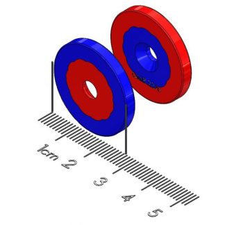 1002308 - Center Alignment Polymagnet pair, Long Range, M4 CTSK, 1" Diameter