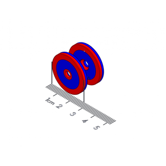 1002310 - Center Alignment Polymagnet pair, Short Range, #6 CTSK, 1" Diameter